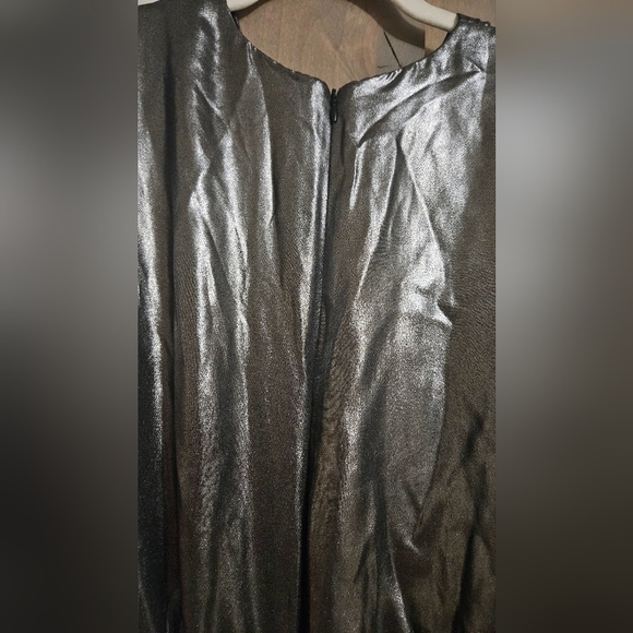 Bar Ill Women's Metallic Lamé Blouson Mini Dress silver. Size small - Picture 9 of 13